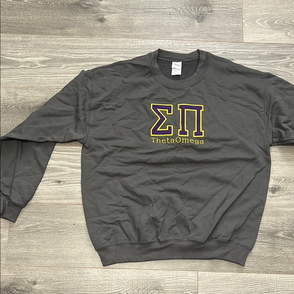 Gray Men's Sweater with Greek Letters